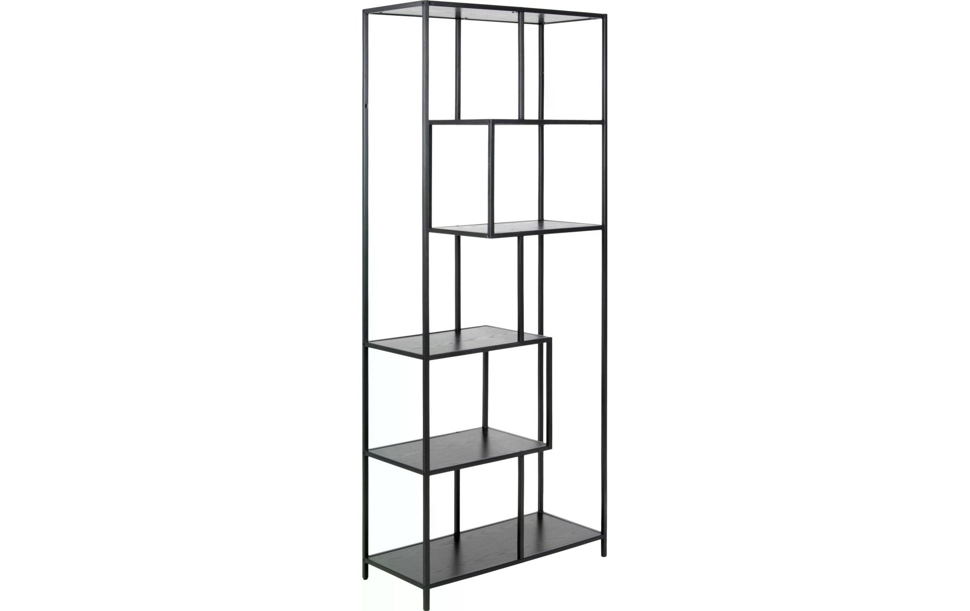 Regal Seaford 77 x 35 x 185 cm, Schwarz - MEGART