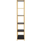 Regal Seaford 77 x 35 x 185 cm, Gold/Schwarz - MEGART