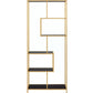Regal Seaford 77 x 35 x 185 cm, Gold/Schwarz - MEGART