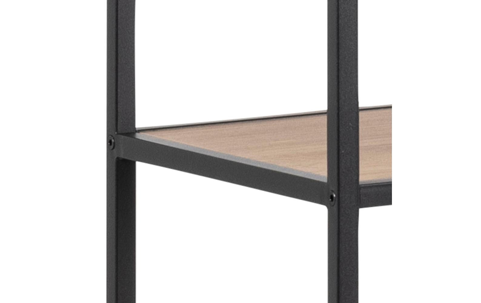 Regal Seaford 135 x 35 x 185 cm, Eiche/Schwarz - MEGART