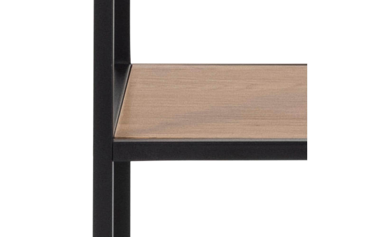 Regal Seaford 135 x 35 x 185 cm, Eiche/Schwarz - MEGART