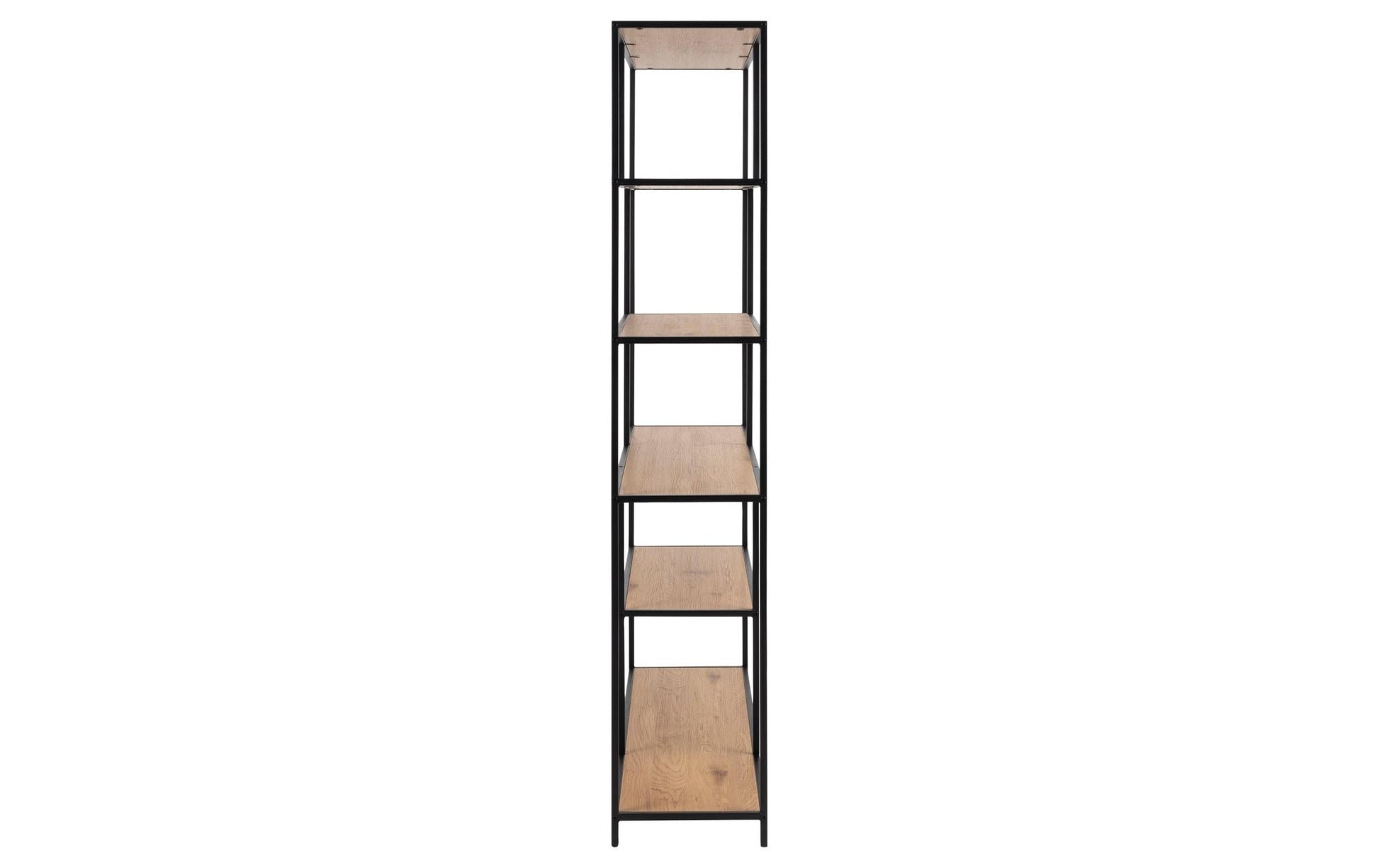 Regal Seaford 135 x 35 x 185 cm, Eiche/Schwarz - MEGART