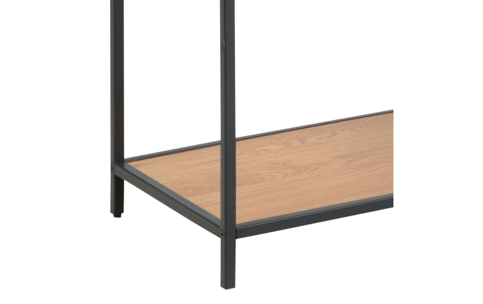 Regal Seaford 77 x 35 x 185 cm, Eiche/Schwarz matt - MEGART