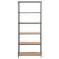 Regal Seaford 77 x 35 x 185 cm, Eiche/Schwarz matt - MEGART