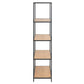 Regal Seaford 77 x 35 x 150 cm, Eiche/Schwarz matt - MEGART