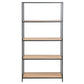 Regal Seaford 77 x 35 x 150 cm, Eiche/Schwarz matt - MEGART
