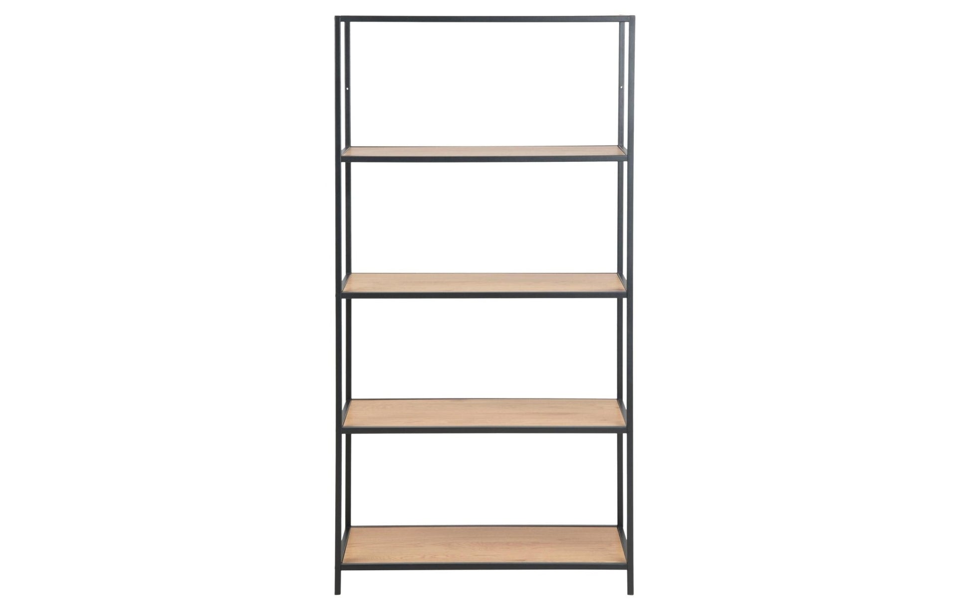 Regal Seaford 77 x 35 x 150 cm, Eiche/Schwarz matt - MEGART