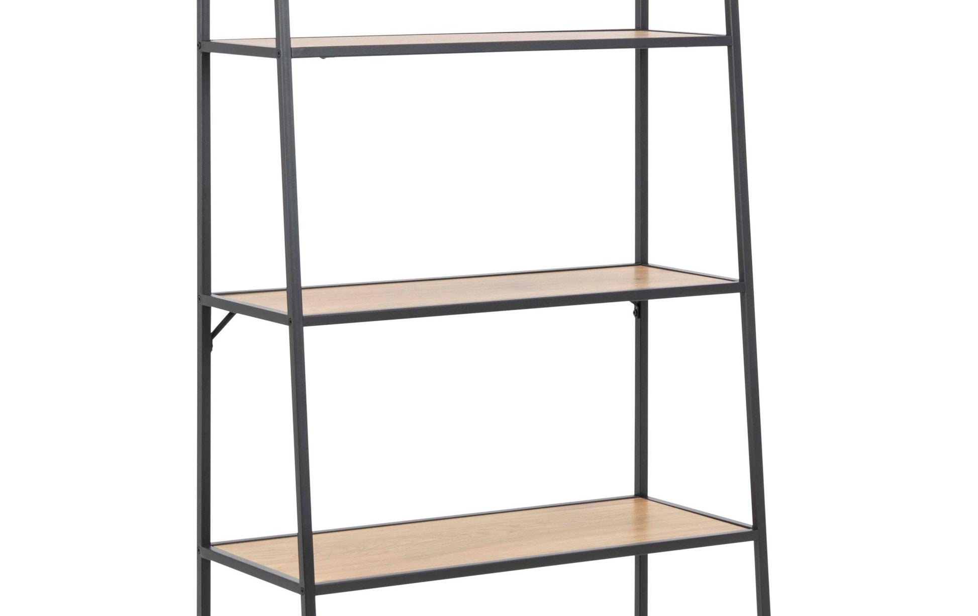 Regal Seaford 77 x 36 x 174.5 cm, Eiche/Schwarz matt - MEGART
