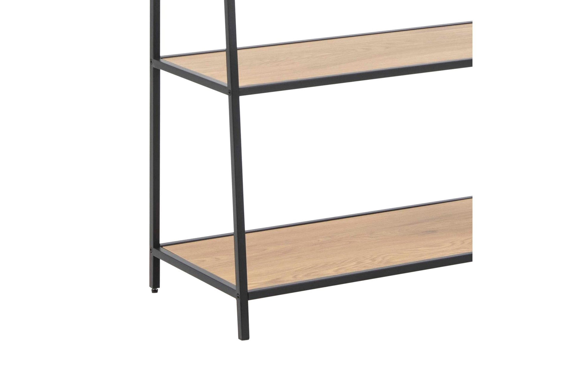 Regal Seaford 77 x 36 x 174.5 cm, Eiche/Schwarz matt - MEGART