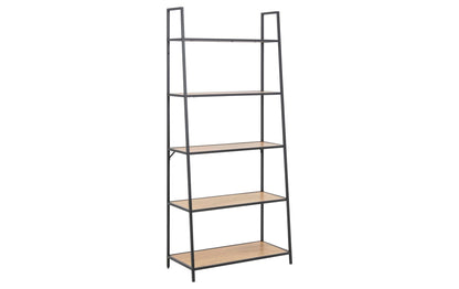 Regal Seaford 77 x 36 x 174.5 cm, Eiche/Schwarz matt - MEGART