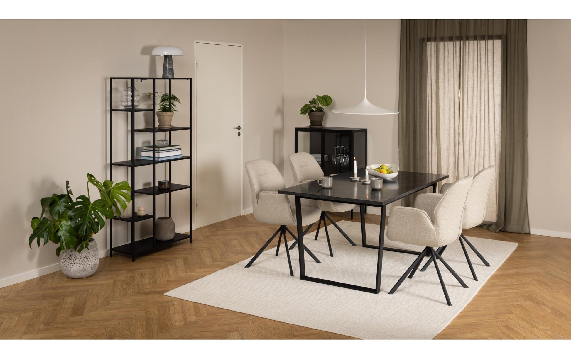Regal Newcastle 79,5 x 30 x 165 cm, Schwarz - MEGART