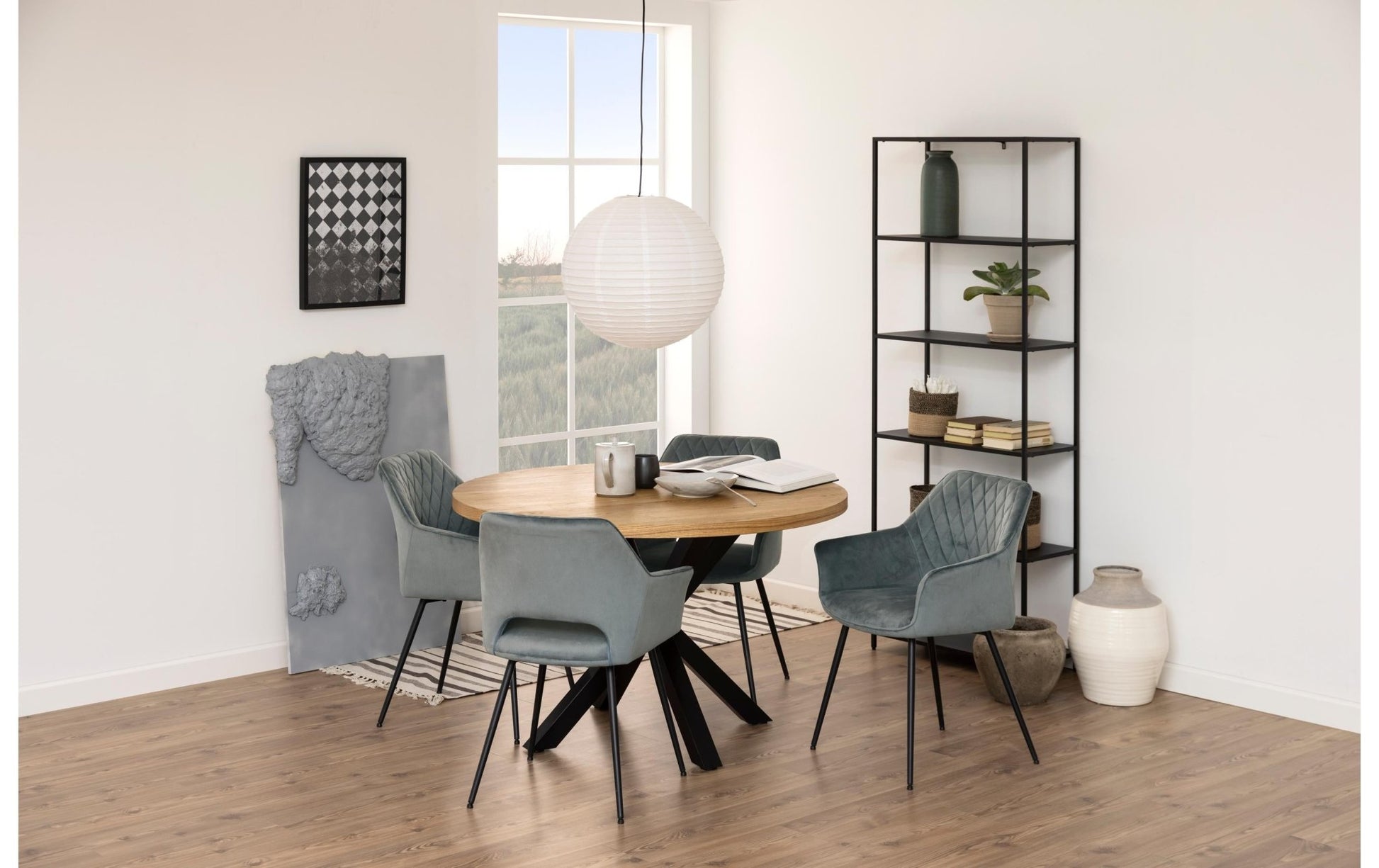 Regal Newcastle 69,5 x 30 x 185 cm, Schwarz - MEGART