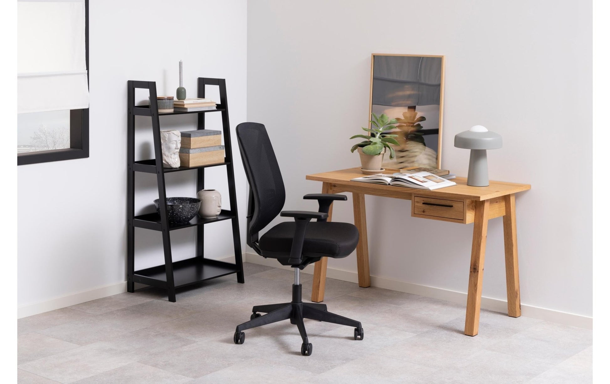 Regal Wally 63 x 40 x 130 cm, Schwarz - MEGART