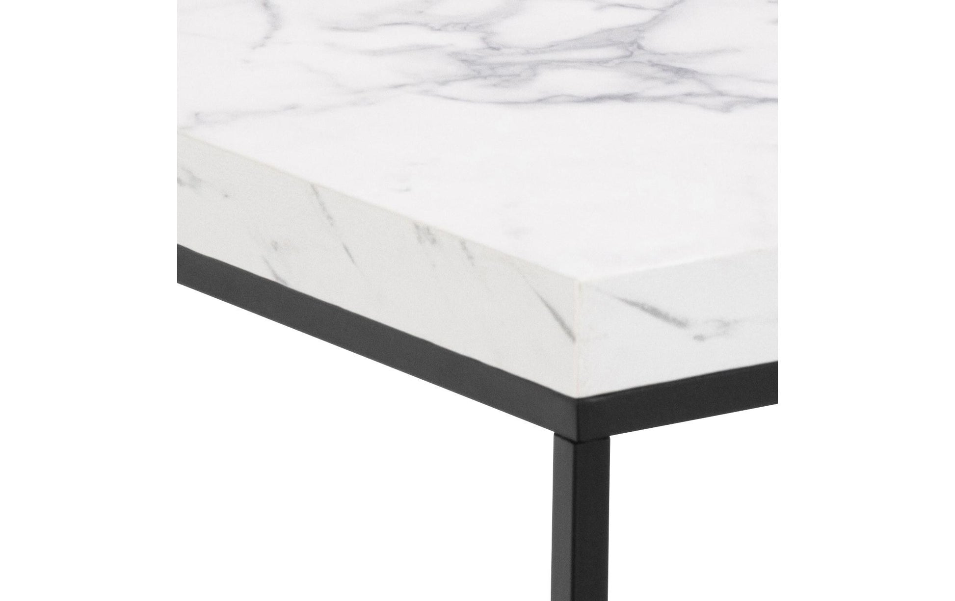 Beistelltisch Barossa 40 x 40 x 45 cm, Schwarz/Weiss - MEGART