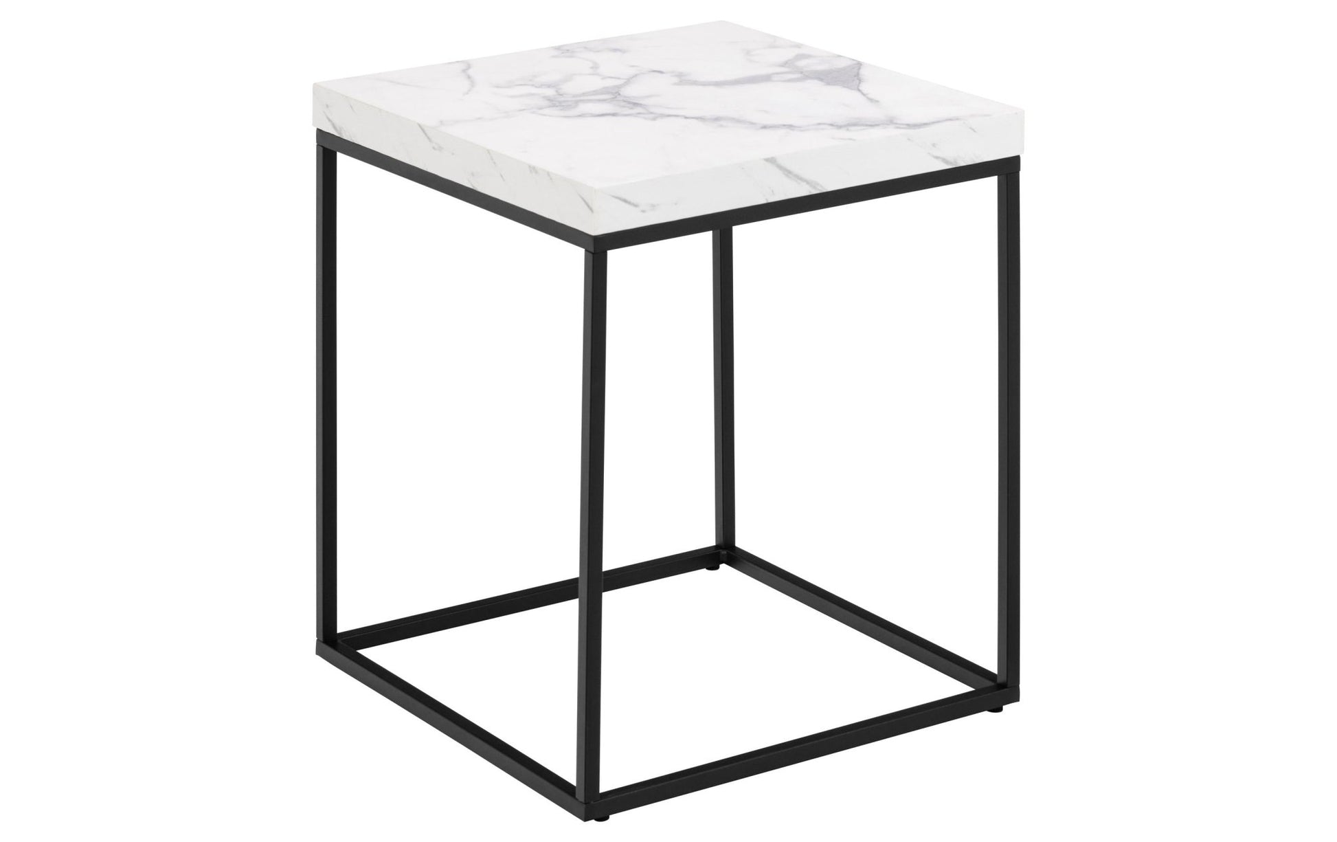 Beistelltisch Barossa 40 x 40 x 45 cm, Schwarz/Weiss - MEGART