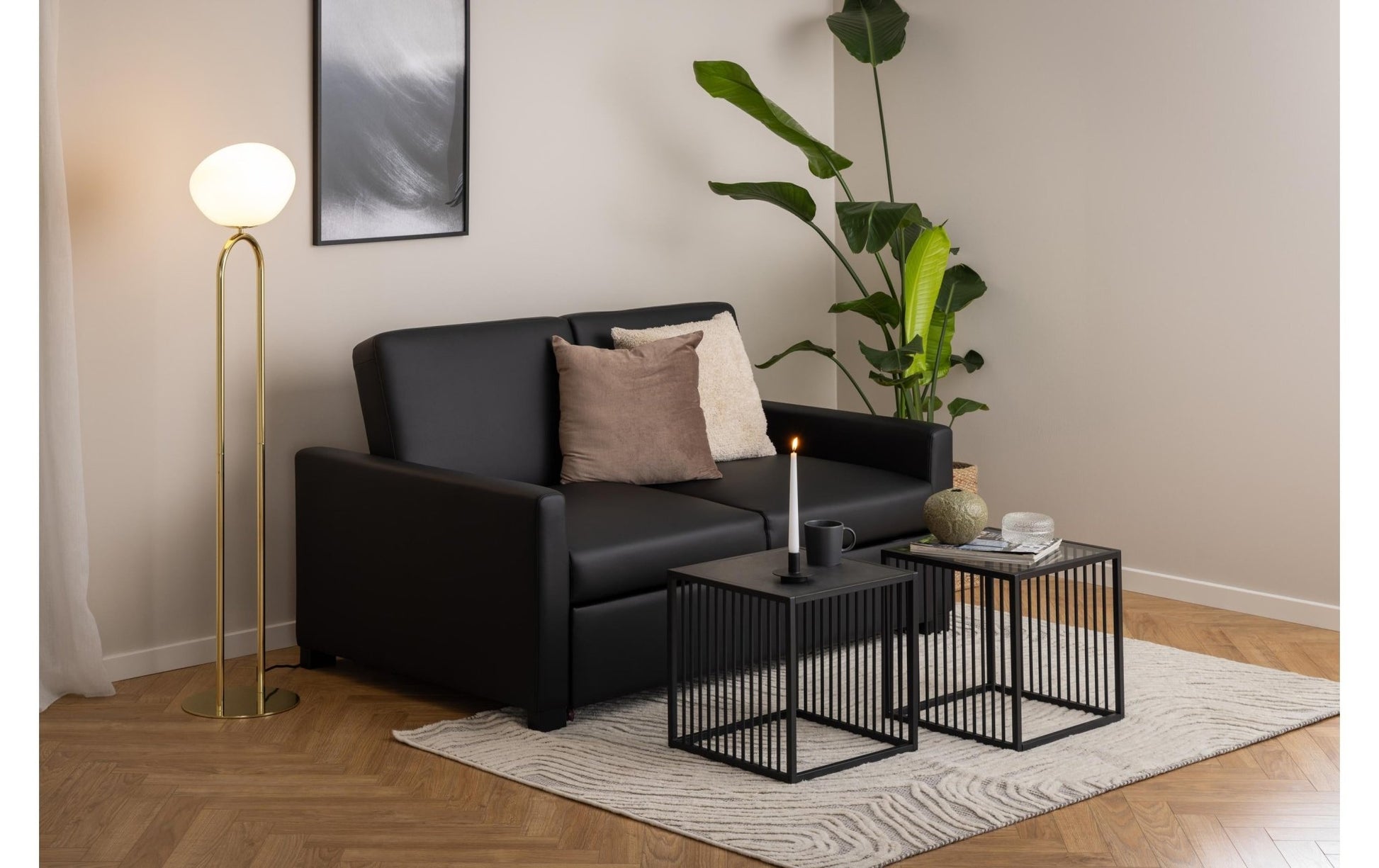 Beistelltisch Strington 40 x 40 x 42 cm, Schwarz - MEGART