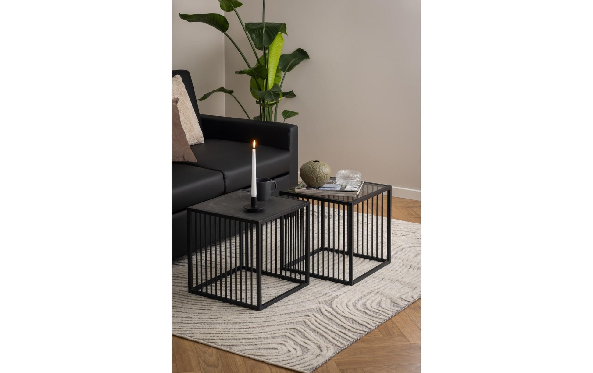 Beistelltisch Strington 40 x 40 x 42 cm, Schwarz - MEGART