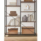 Regal mit 10 Ebenen 100 x 30 x 17 cm, Braun/Schwarz - MEGART