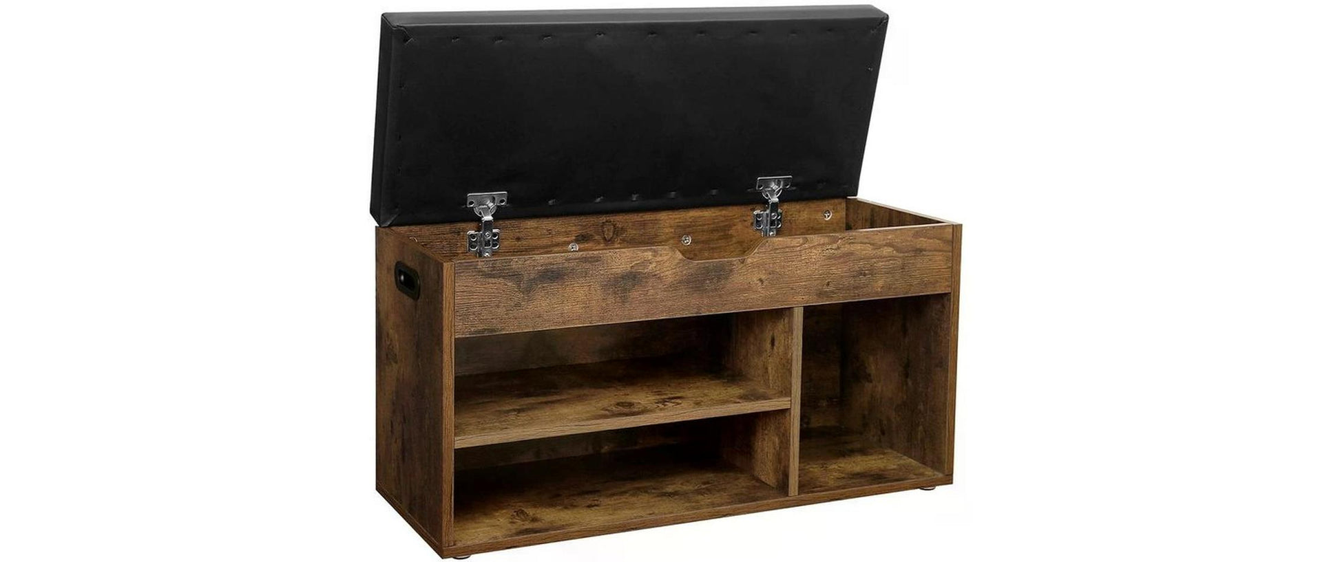 Sitztruhe mit 3 Fächern 80 x 44 x 30 cm, Braun - MEGART