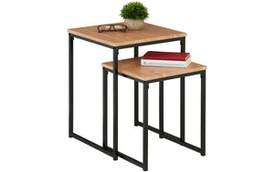 Couchtisch 2er Set Hellbraun/Schwarz