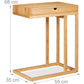 Beistelltisch mit Schubfach 55 cm x 68 cm, Hellbraun