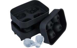 Eiswürfelform Totenkopf 2 Stück, Schwarz - MEGART