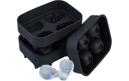 Eiswürfelform Totenkopf 2 Stück, Schwarz - MEGART