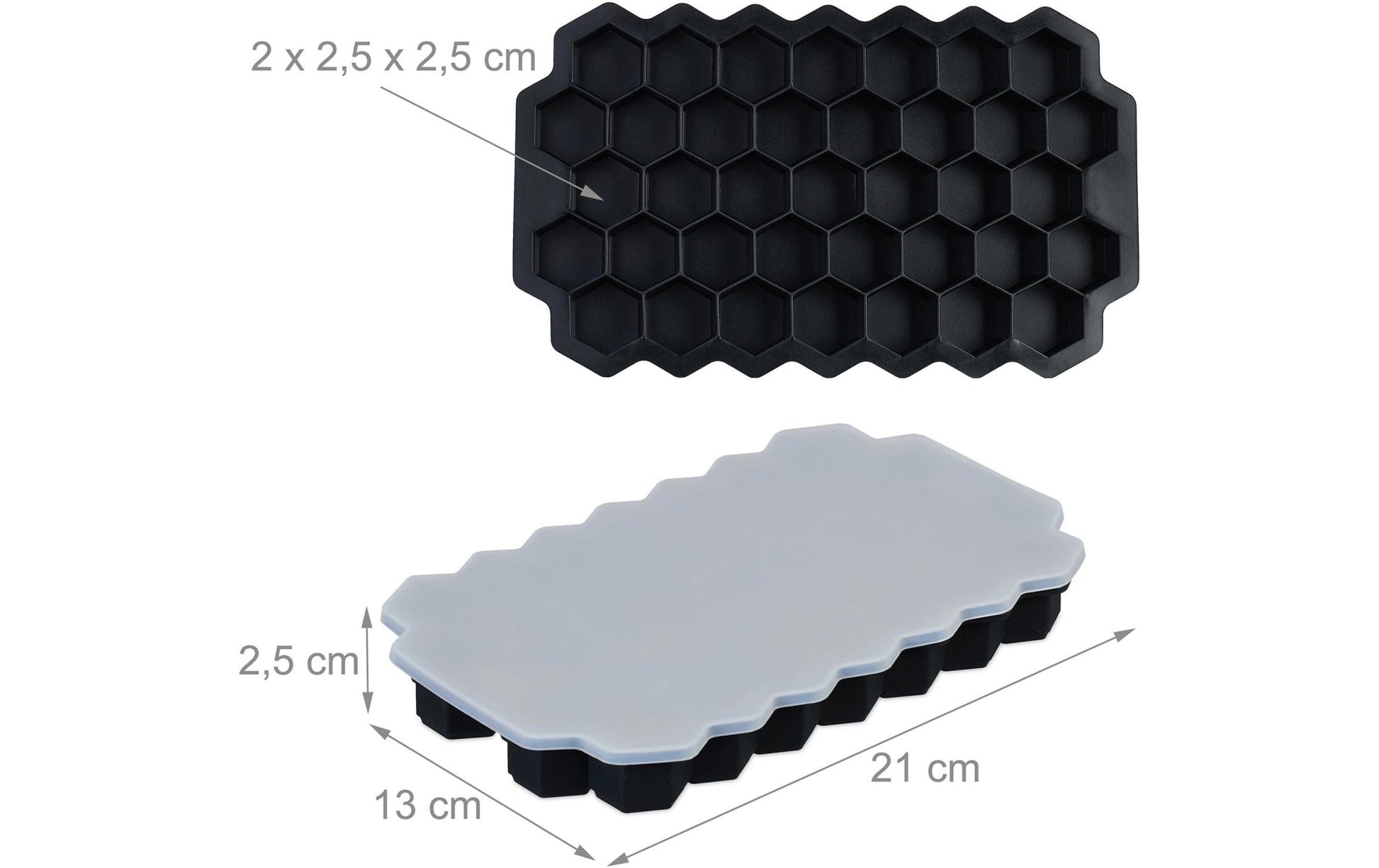 Eiswürfelform 3 Stück, Schwarz/Weiss - MEGART