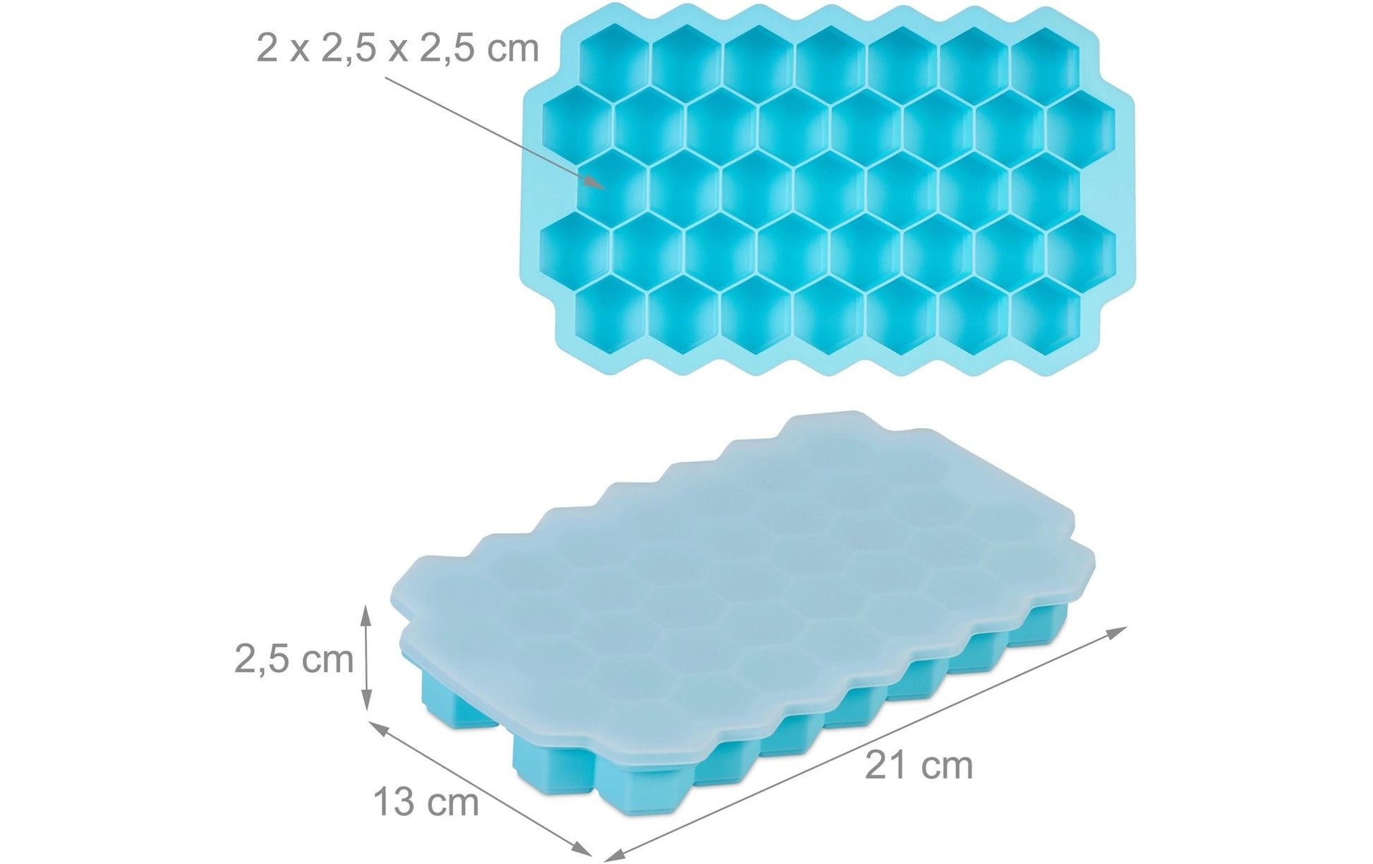 Eiswürfelform 3 Stück, Hellblau/Weiss - MEGART