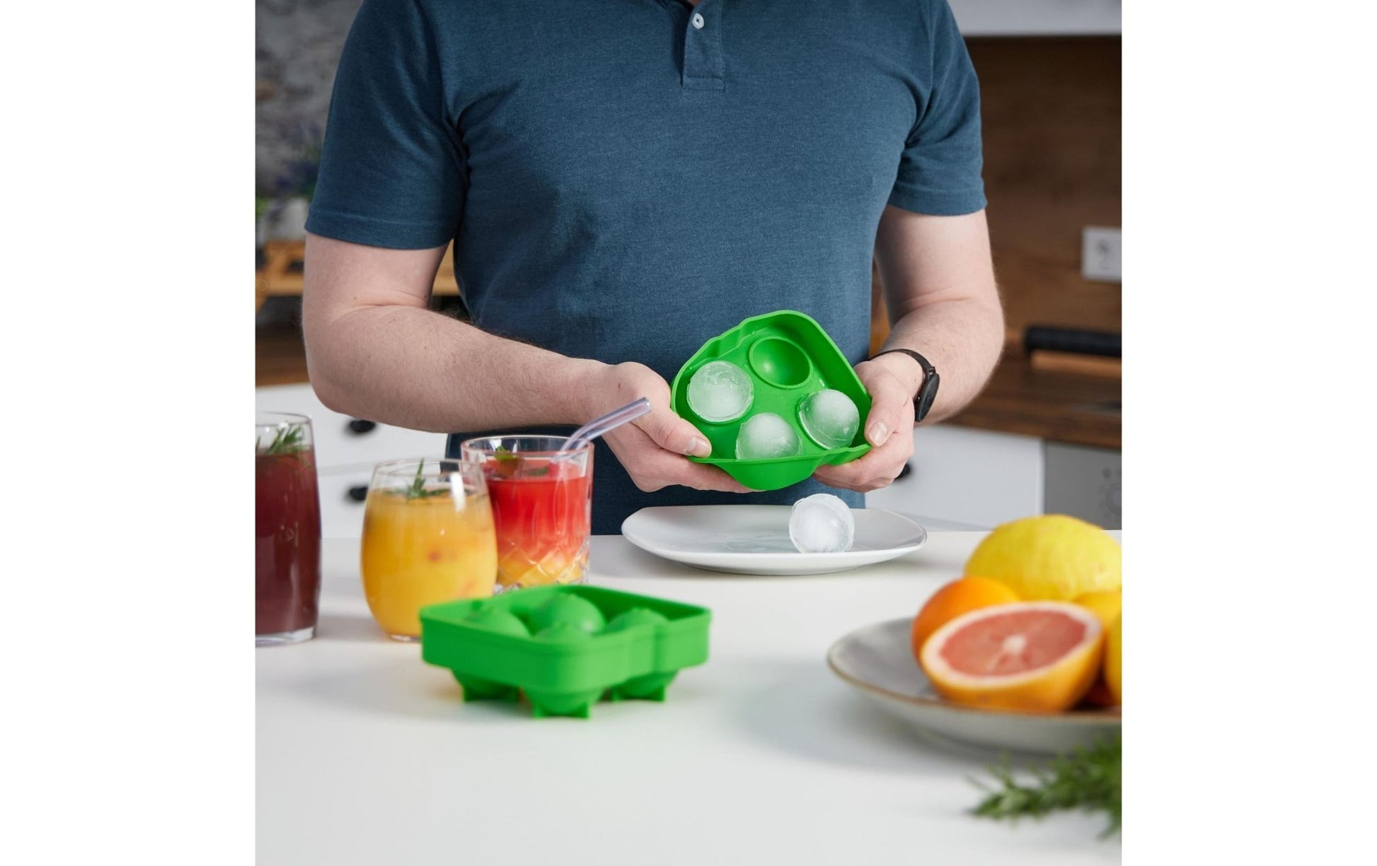Eiswürfelform Kugel 2 Stück, Grün - MEGART