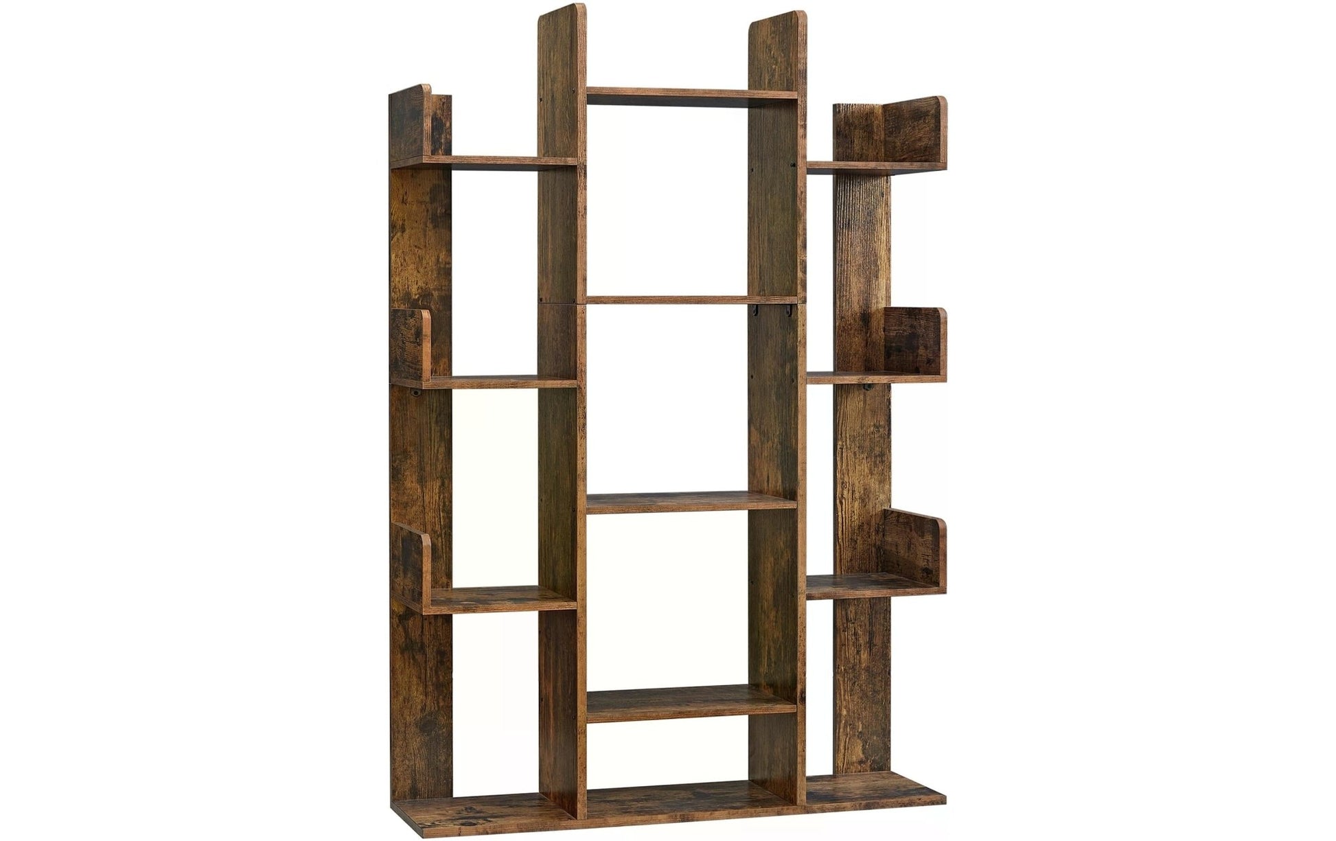 Regal mit 13 Ablagen 86 x 25 x 140 cm, Braun - MEGART