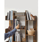 Regal mit 13 Ablagen 86 x 25 x 140 cm, Braun - MEGART