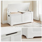 Sitztruhe im Landhausstil 100 x 40 x 46 cm, Weiss matt - MEGART