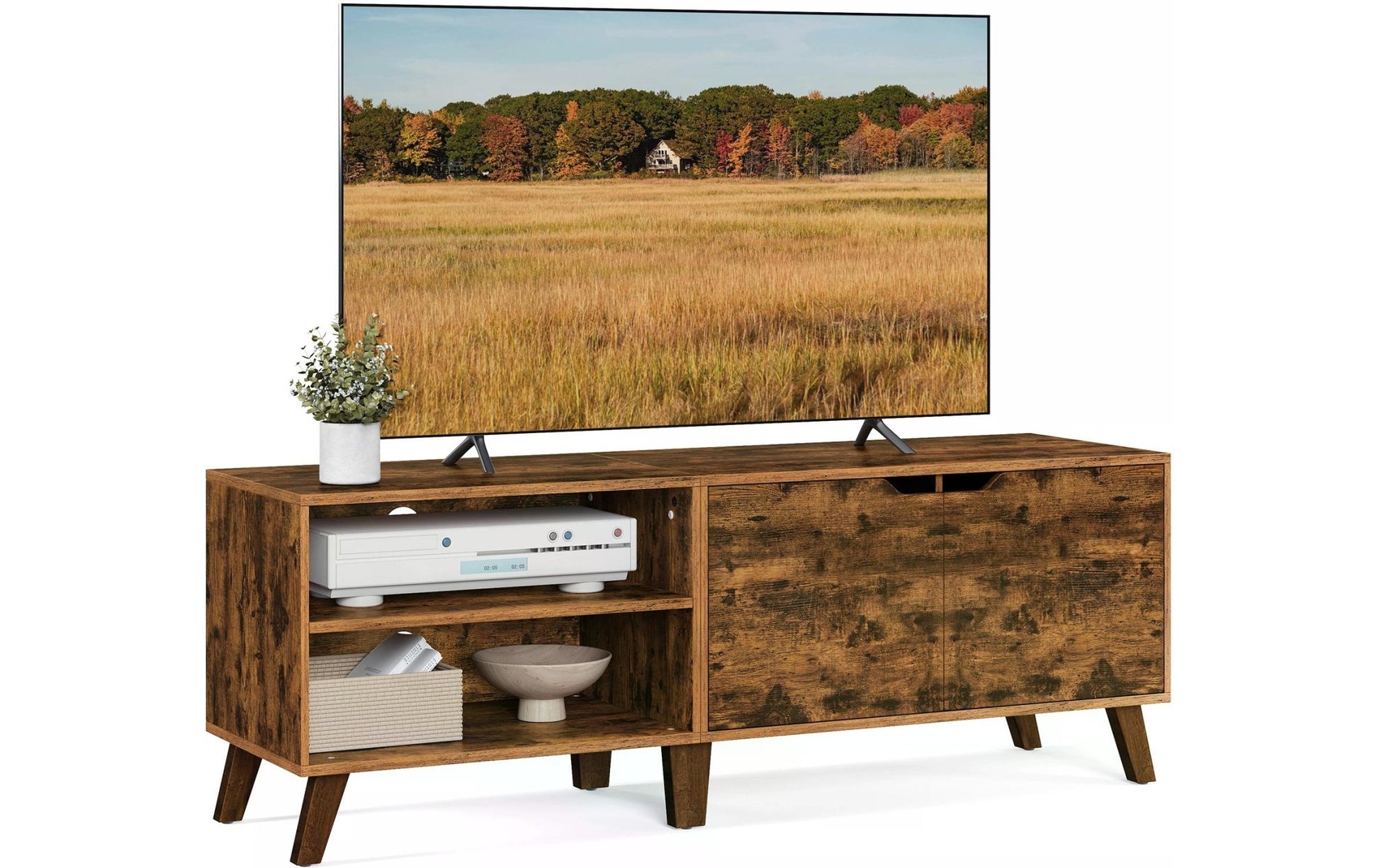 TV - Möbel mit 2 Ablagen 140 x 40 x 50 cm, Braun - MEGART