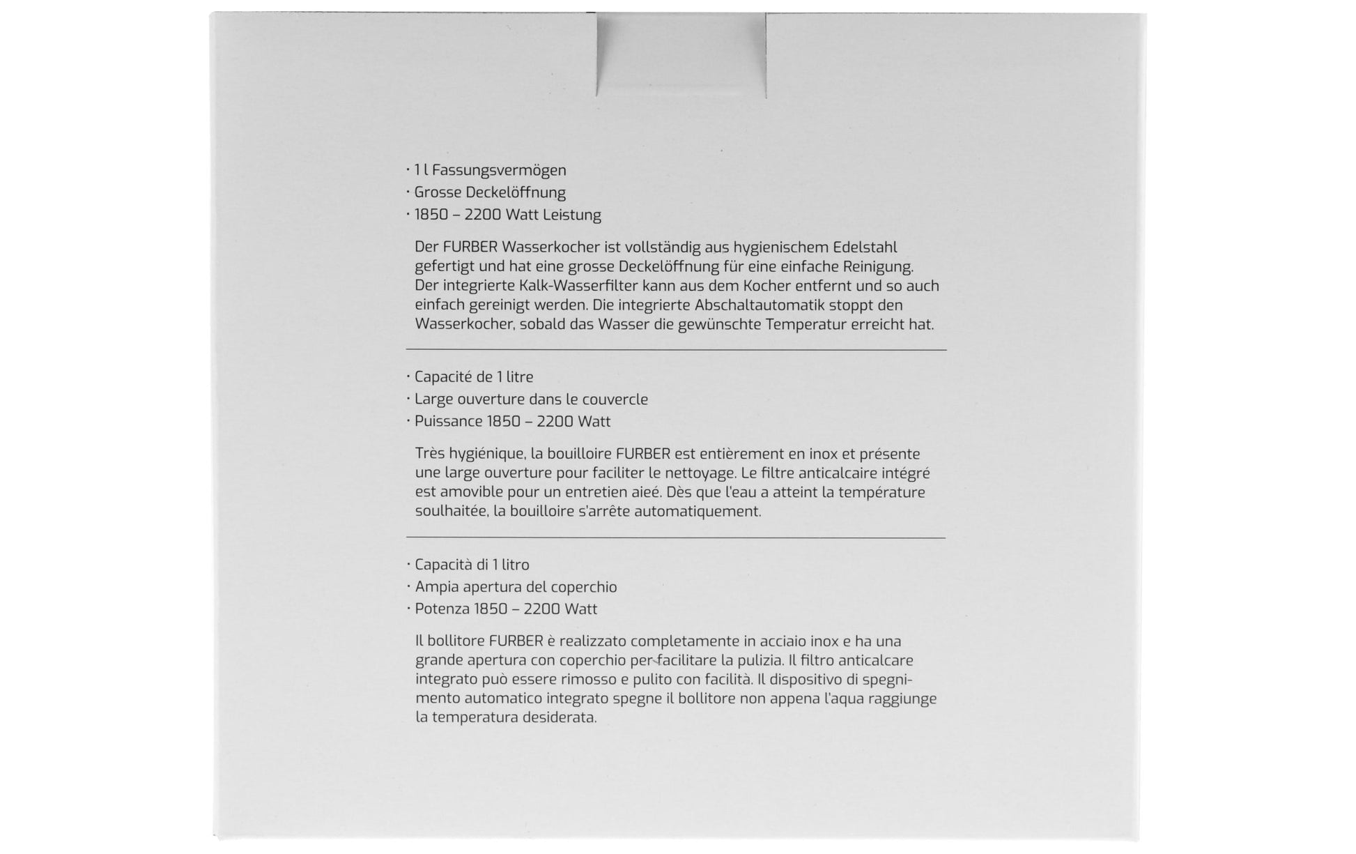 Wasserkocher Premium 1 l, Edelstahl - MEGART