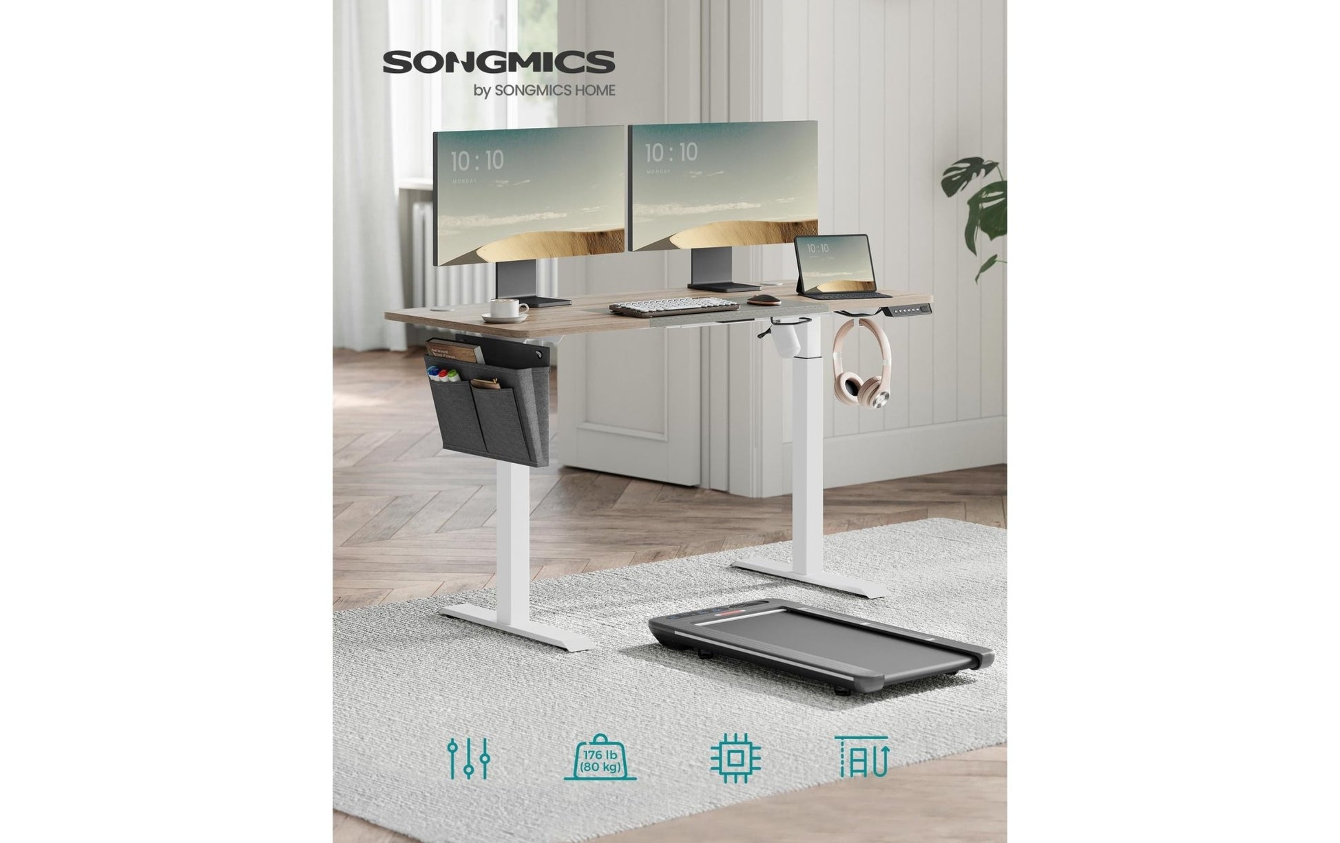 Songmics Stehtisch 140 x 60 cm, höhenverstellbar - MEGART