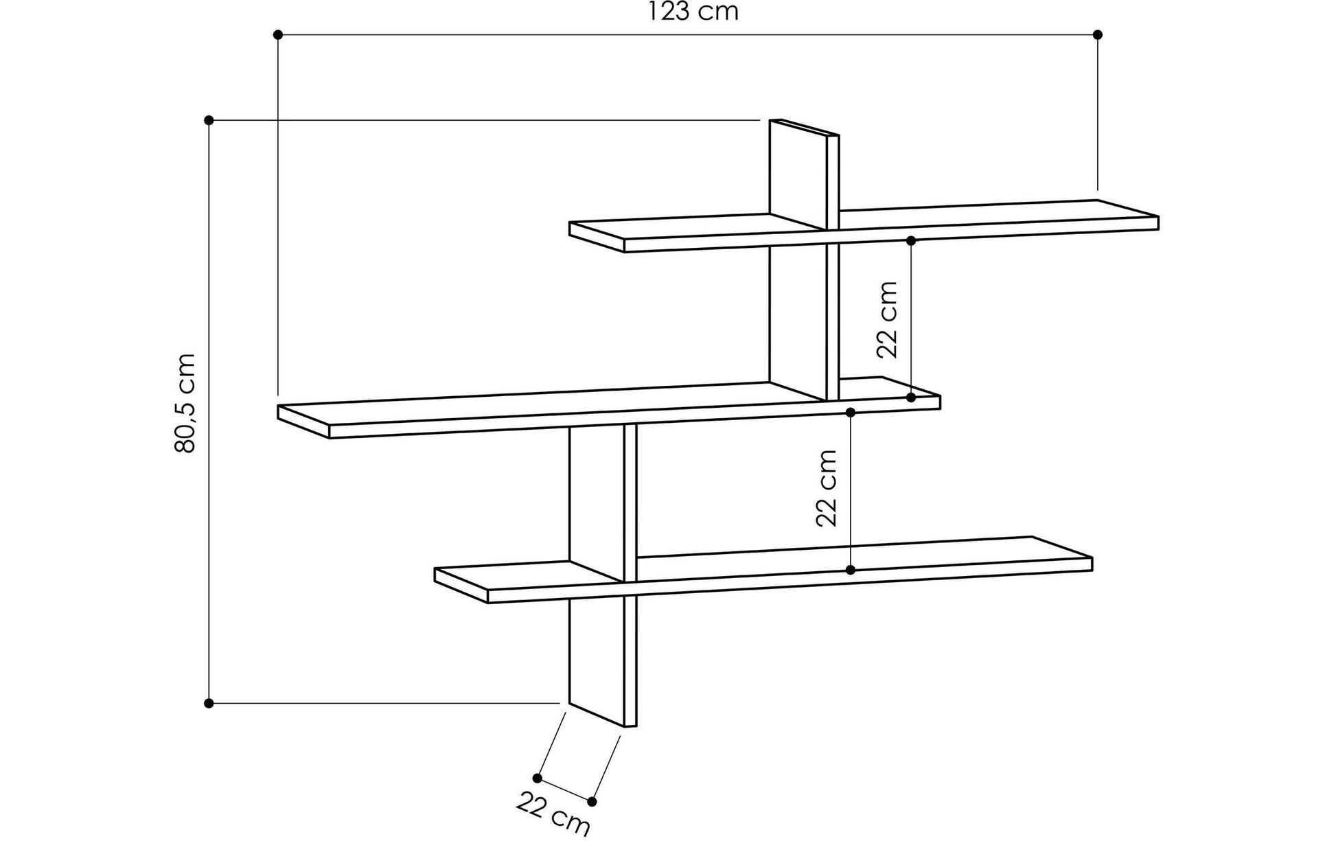 Wandregal Leo 123 x 80.5 cm, Weiss - MEGART
