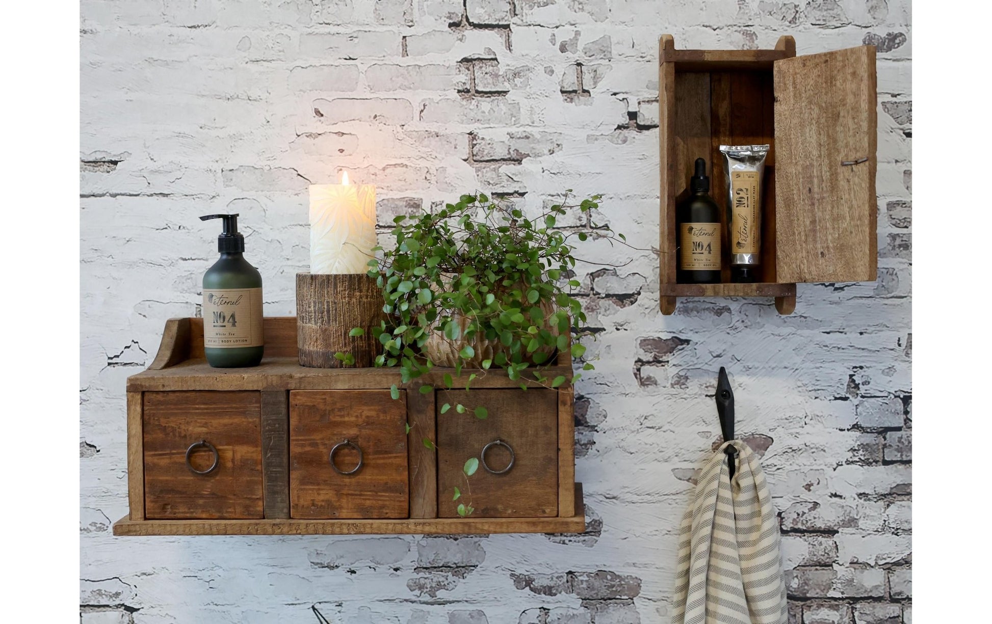 Wandschrank Grimaud aus Backsteinform Nature - MEGART