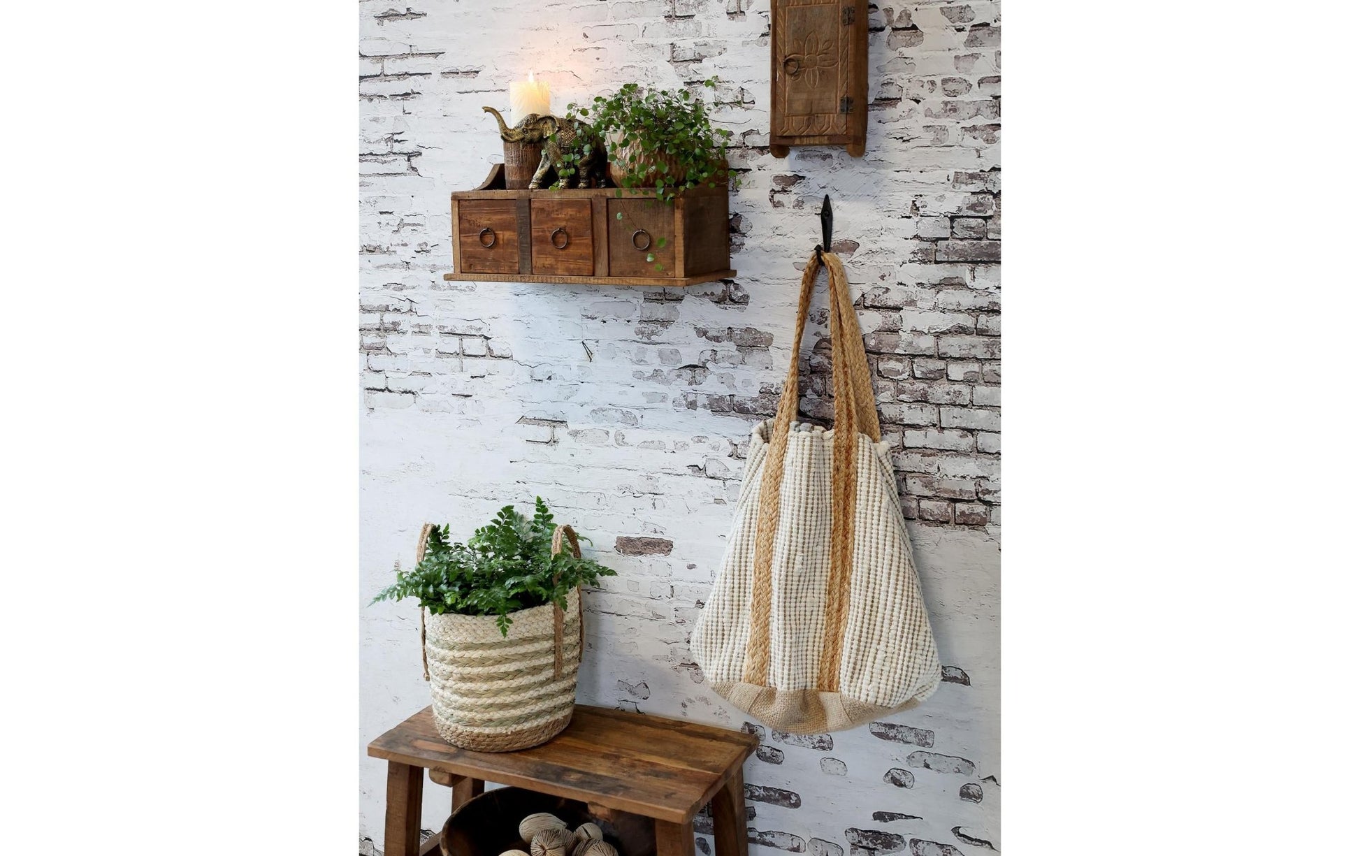 Wandschrank Grimaud aus Backsteinform Nature - MEGART