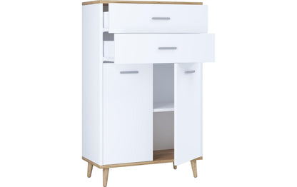Kommode Lindas 60 x 97 cm, Weiss/Honig-Eiche