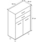 Kommode Lindas 60 x 97 cm, Weiss/Honig-Eiche