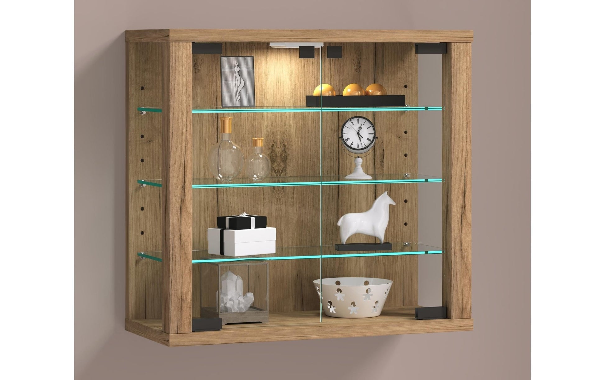 Vitrine Vitrosa S 42.6 x 39.9 cm, Honig - Eiche - MEGART