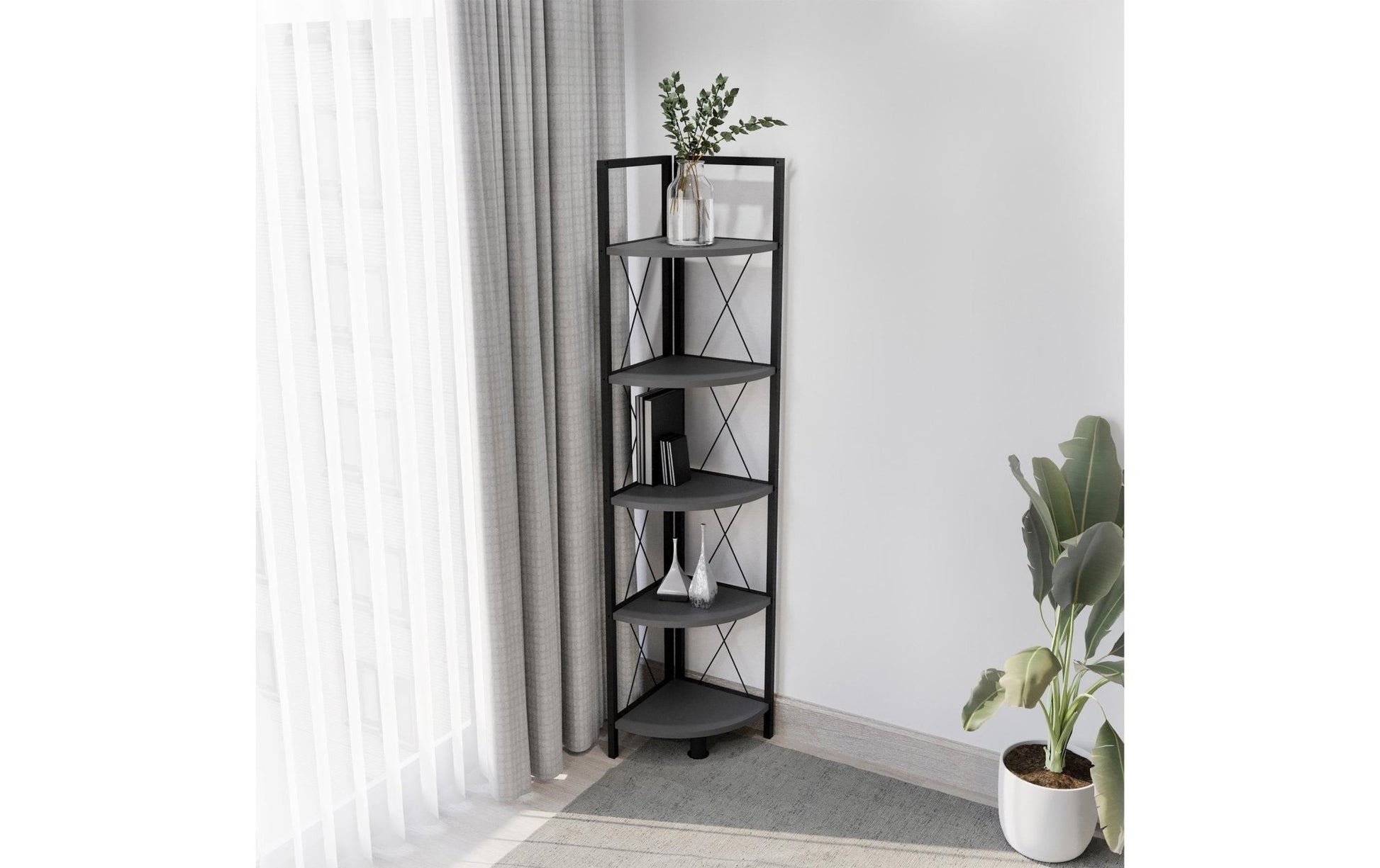 Regal Insasi 5 34 x 160 cm, Anthrazit - MEGART