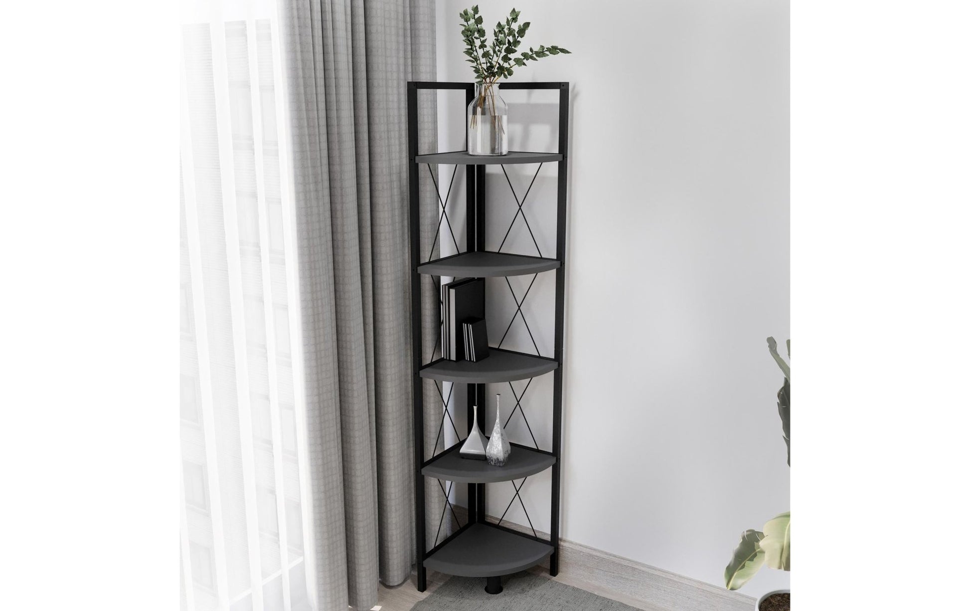 Regal Insasi 5 34 x 160 cm, Anthrazit - MEGART