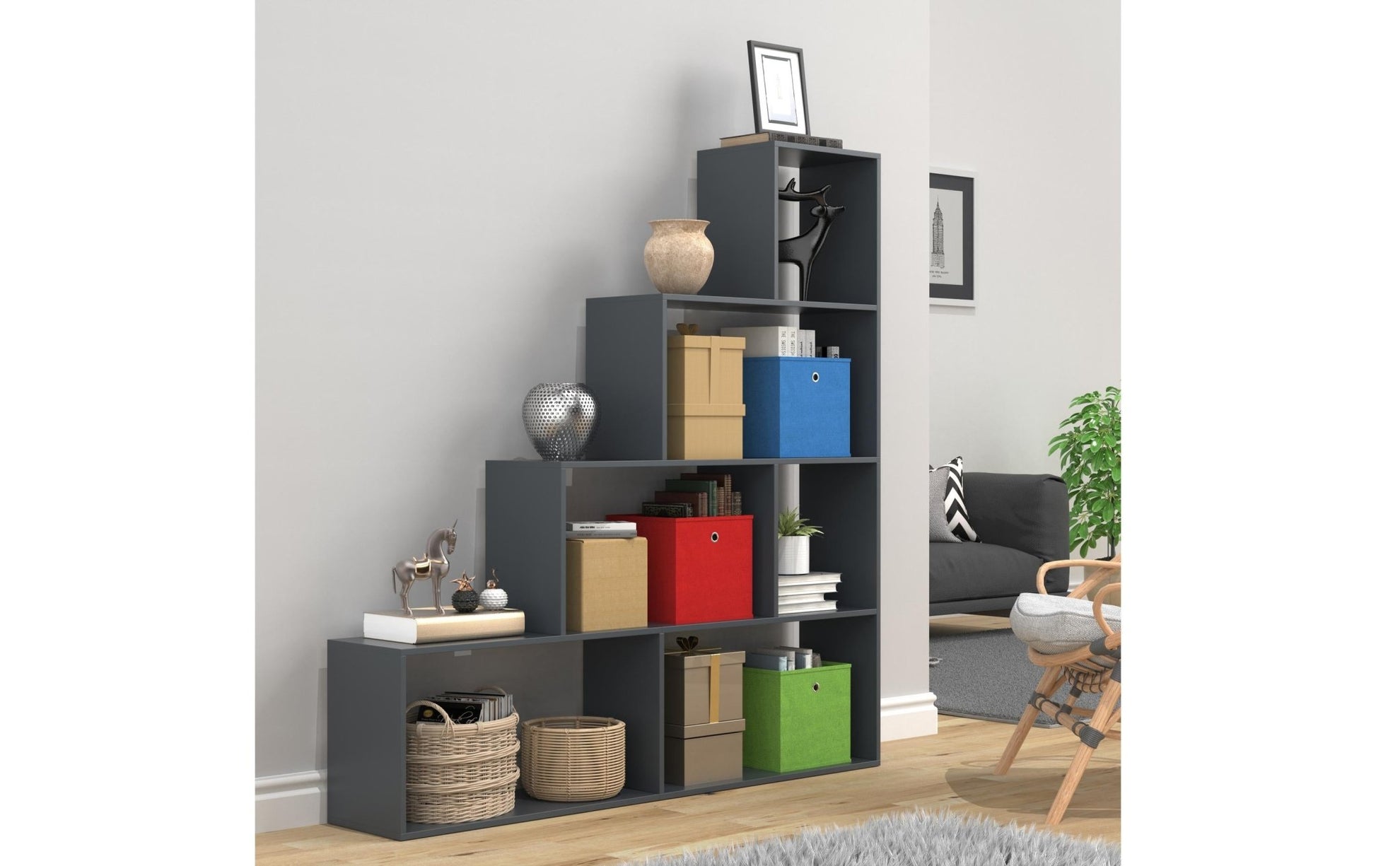Regal Dubila L 155 x 163 cm, Anthrazit - MEGART