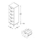 Cassettiera Landos M 30 x 100 cm, bianco/antracite