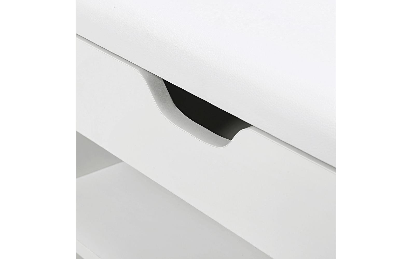 Sitzbank mit Polster 80 x 44 cm, Weiss - MEGART
