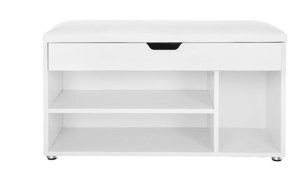 Sitzbank mit Polster 80 x 44 cm, Weiss - MEGART