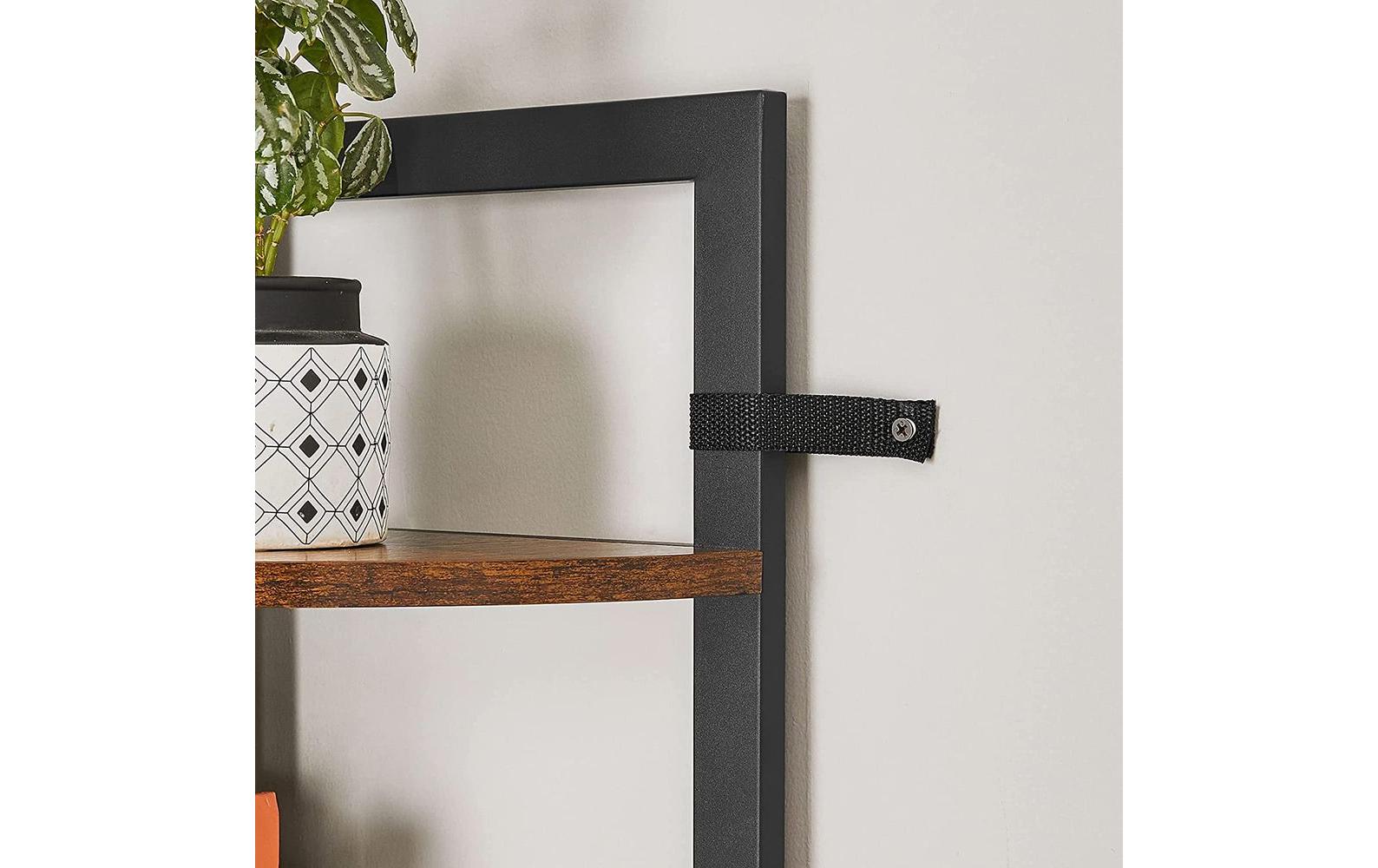 Regal mit 5 Ablagen 30 x 150 cm, Braun/Schwarz - MEGART