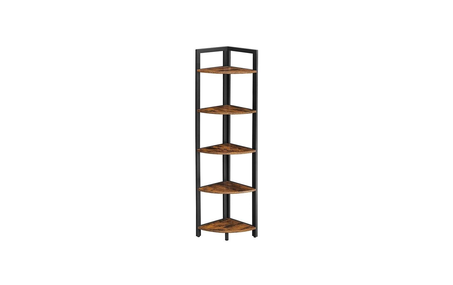 Regal mit 5 Ablagen 30 x 150 cm, Braun/Schwarz - MEGART